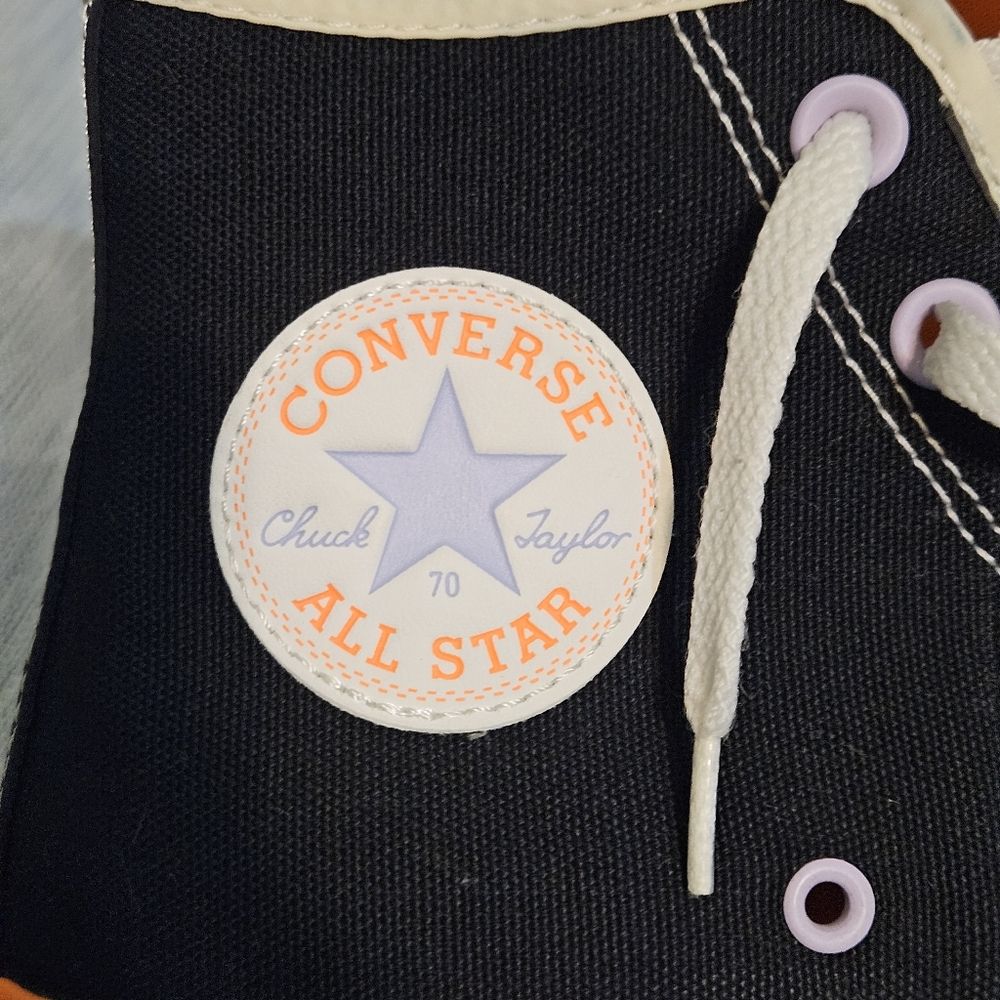 Converse Chuck Taylor Shoes Womens‎ 8 Black Sneakers Canvas Lace All Star - Picture 10 of 11